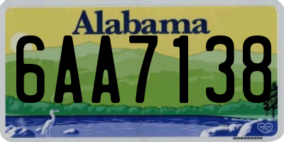 AL license plate 6AA7138