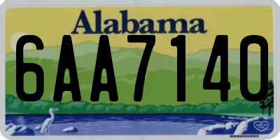 AL license plate 6AA7140