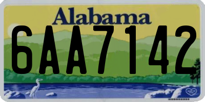 AL license plate 6AA7142