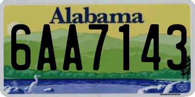 AL license plate 6AA7143