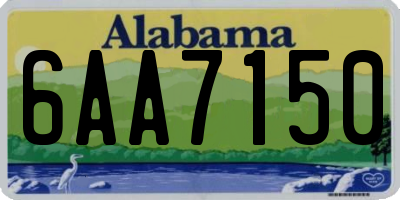 AL license plate 6AA7150