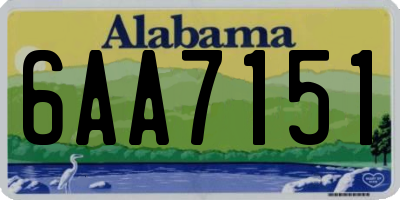 AL license plate 6AA7151