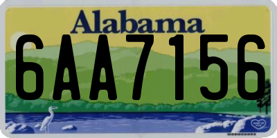 AL license plate 6AA7156