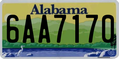 AL license plate 6AA7170