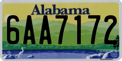AL license plate 6AA7172
