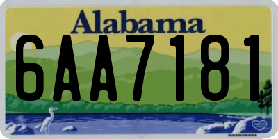 AL license plate 6AA7181