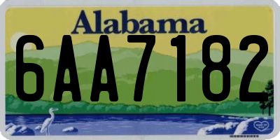 AL license plate 6AA7182
