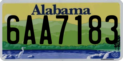 AL license plate 6AA7183