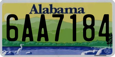 AL license plate 6AA7184