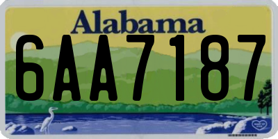 AL license plate 6AA7187