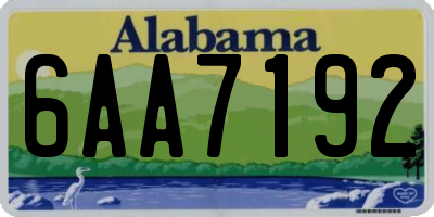 AL license plate 6AA7192
