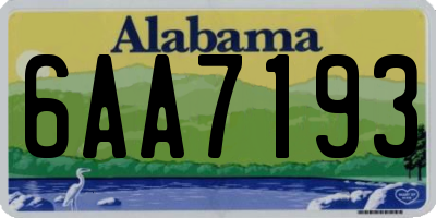 AL license plate 6AA7193