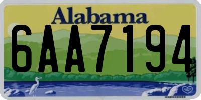 AL license plate 6AA7194