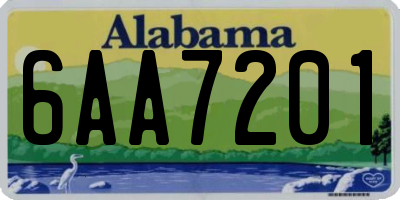 AL license plate 6AA7201