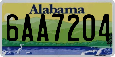 AL license plate 6AA7204