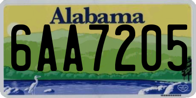 AL license plate 6AA7205