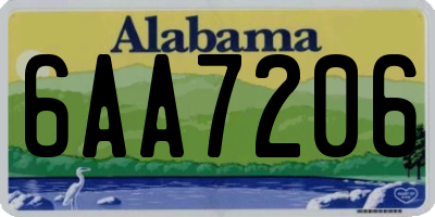 AL license plate 6AA7206