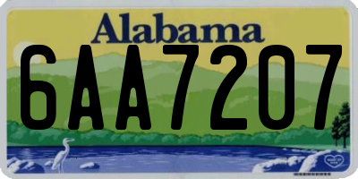 AL license plate 6AA7207