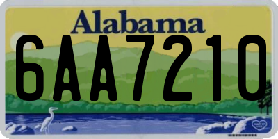 AL license plate 6AA7210
