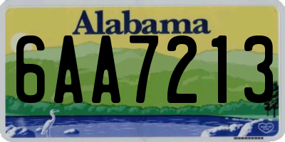AL license plate 6AA7213