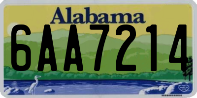 AL license plate 6AA7214