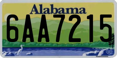 AL license plate 6AA7215