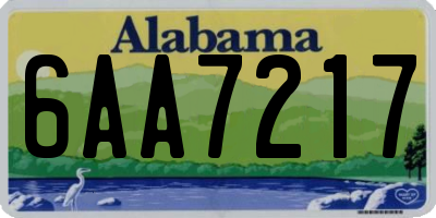 AL license plate 6AA7217