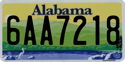 AL license plate 6AA7218