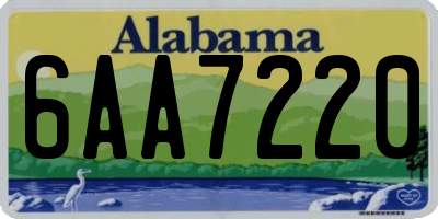 AL license plate 6AA7220