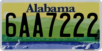 AL license plate 6AA7222