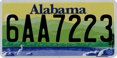 AL license plate 6AA7223
