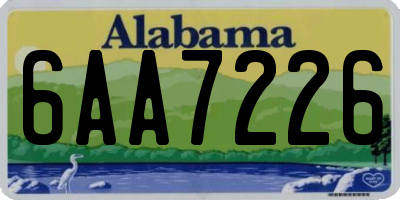 AL license plate 6AA7226