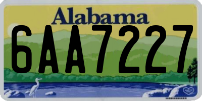 AL license plate 6AA7227