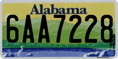AL license plate 6AA7228
