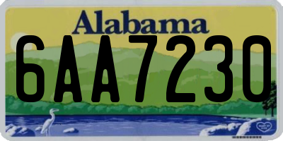 AL license plate 6AA7230
