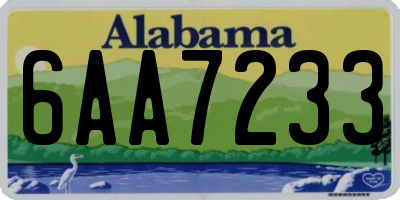 AL license plate 6AA7233