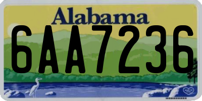 AL license plate 6AA7236