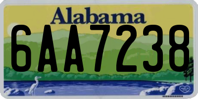 AL license plate 6AA7238