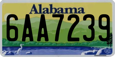 AL license plate 6AA7239