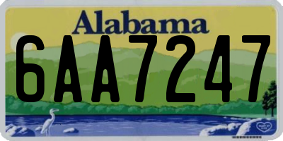 AL license plate 6AA7247
