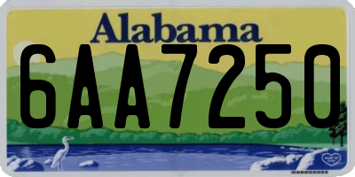 AL license plate 6AA7250