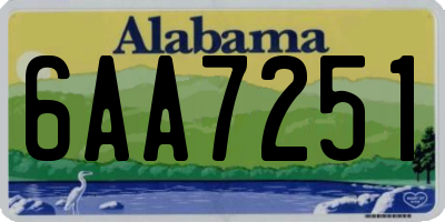AL license plate 6AA7251