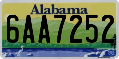 AL license plate 6AA7252