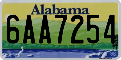 AL license plate 6AA7254