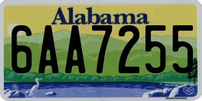 AL license plate 6AA7255