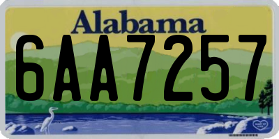 AL license plate 6AA7257