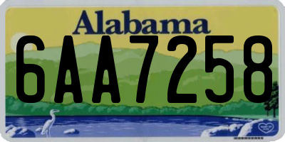 AL license plate 6AA7258