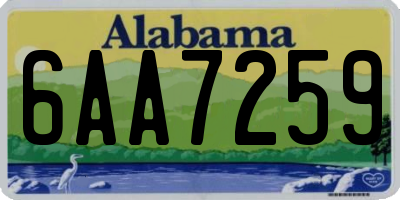 AL license plate 6AA7259