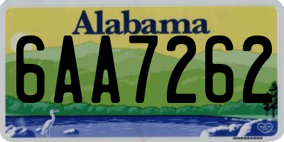 AL license plate 6AA7262