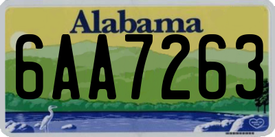 AL license plate 6AA7263